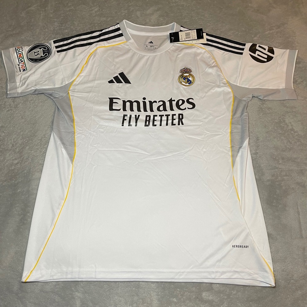 Adidas Real Madrid 2024-25 Home Jersey Mbappe 9 White Soccer Shirt Mens XL NWT